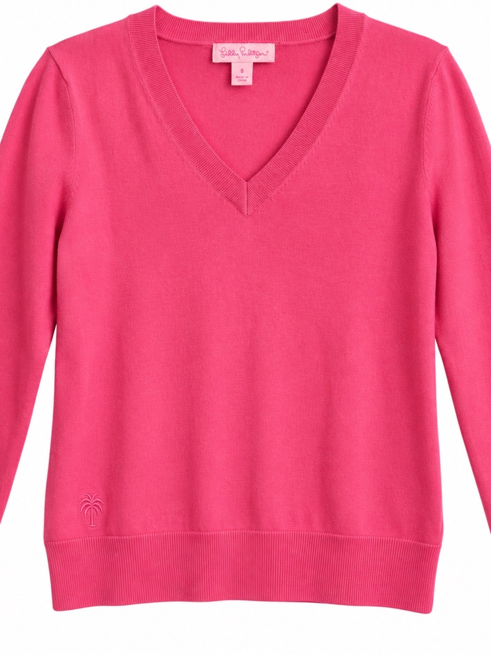 Lilly Pulitzer Hot Pink V-Neck Sweater #142
